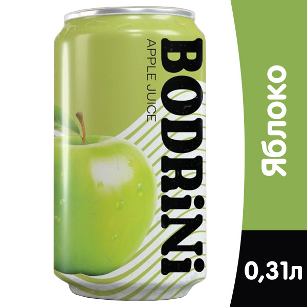 Напиток сокосодержащий BoDRINi Apple Juice пастеризованный 0,31 л