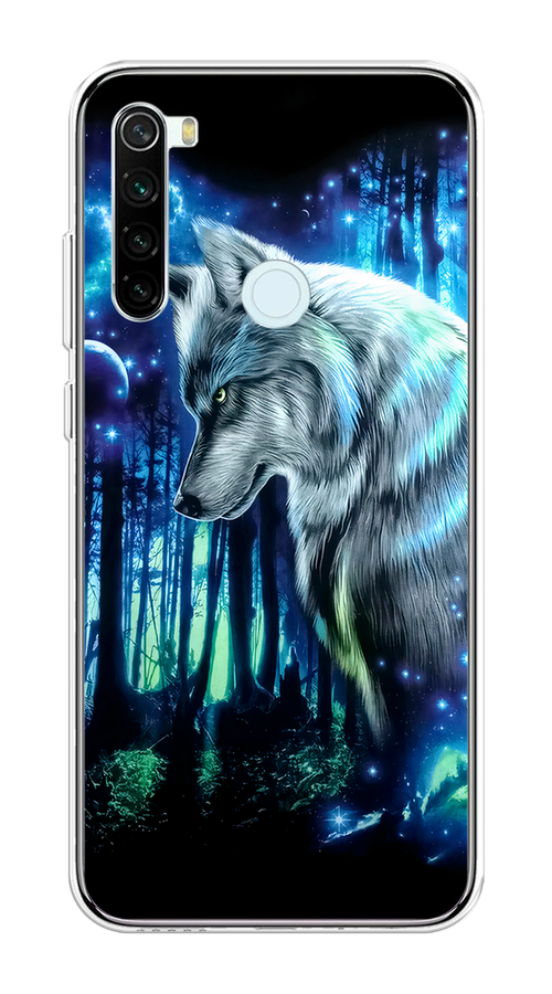 

Чехол на Xiaomi Redmi Note 8T "Сказочный волк", Синий;серебристый;черный, 37450-1