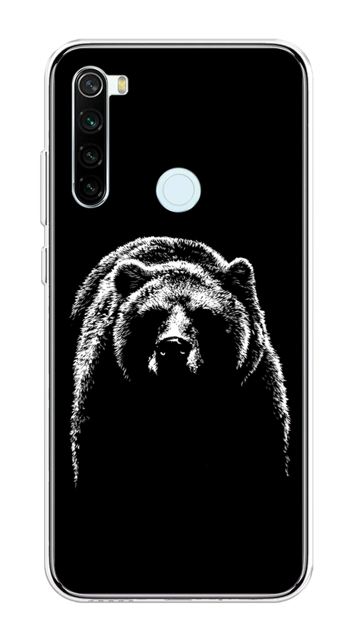 

Чехол на Xiaomi Redmi Note 8T "Медведь в ночи", Белый;черный, 37450-1