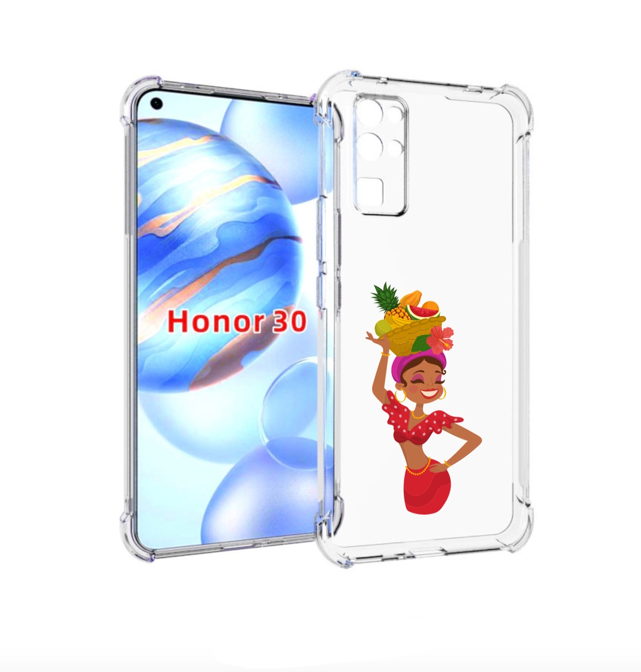 

Чехол бампер MyPads девушка-мулатка для Honor 30 (BMH-AN10) прот, Прозрачный, Tocco