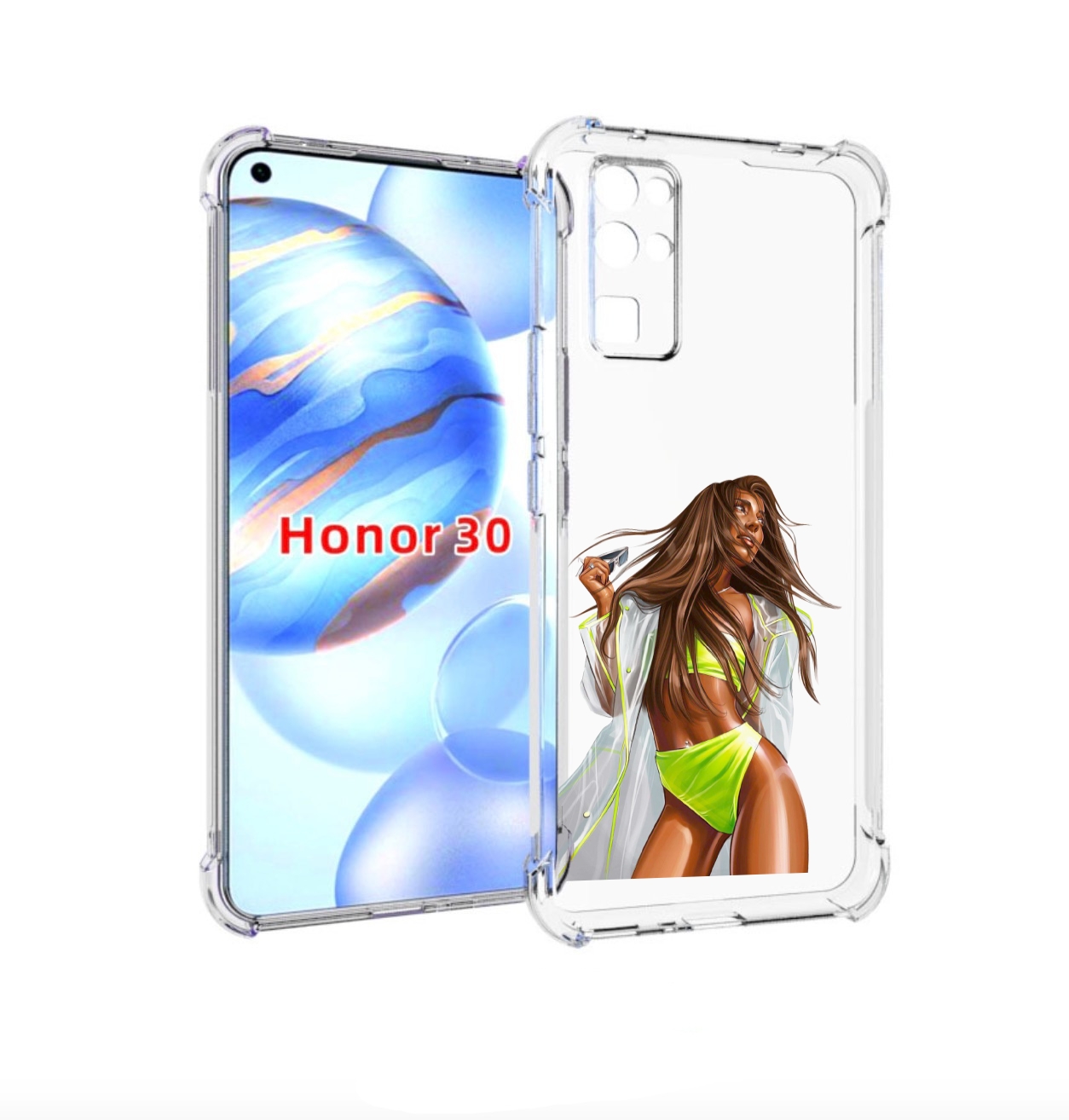 

Чехол бампер MyPads девушка-модель-мулатка для Honor 30 (BMH-AN1, Прозрачный, Tocco