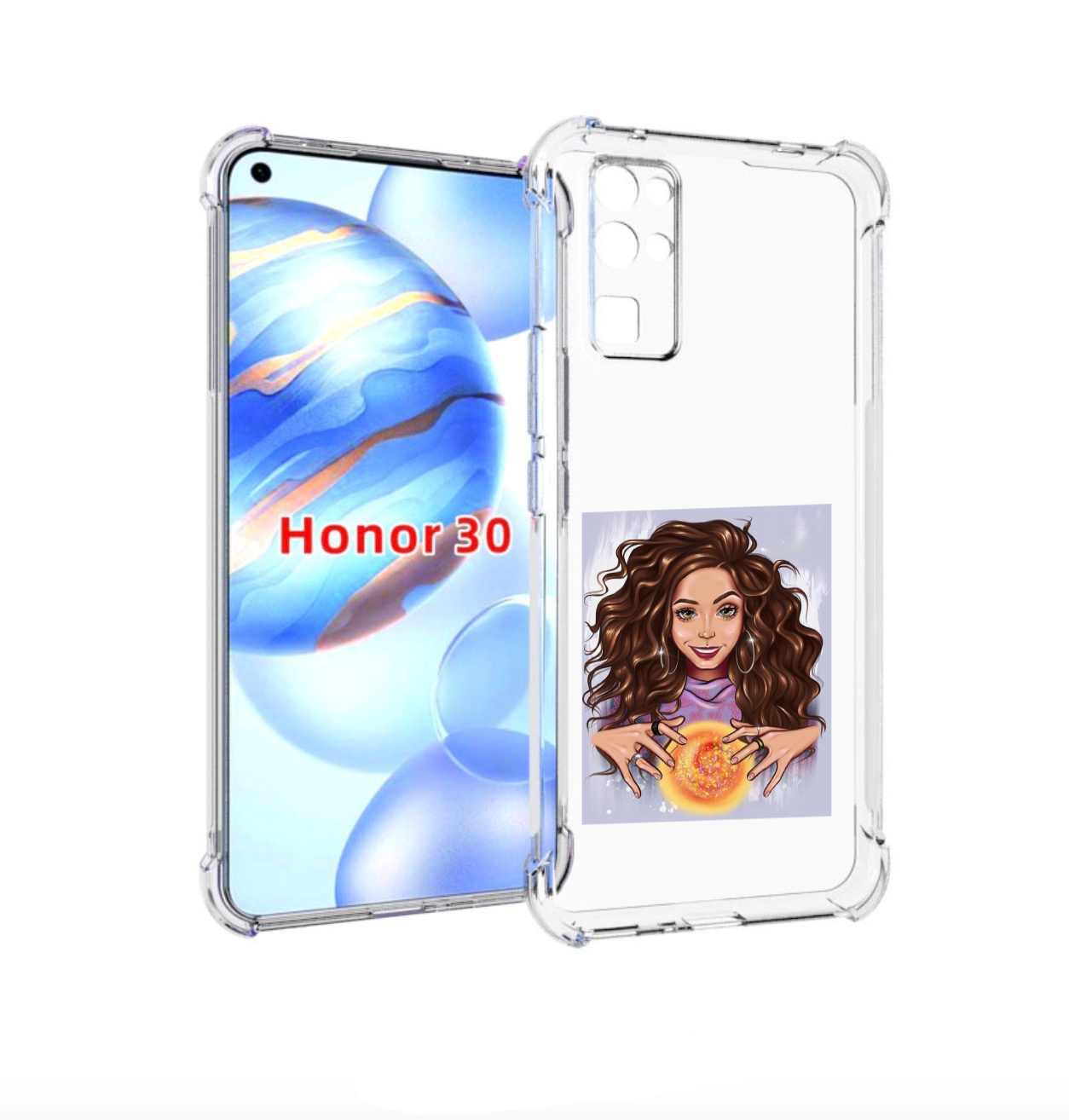 

Чехол бампер MyPads девушка-волшебница для Honor 30 (BMH-AN10) п, Прозрачный, Tocco
