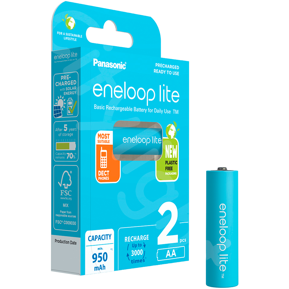 Аккумуляторная батарея Panasonic Eneloop Lite BK-3LCCE/2BE 2 шт