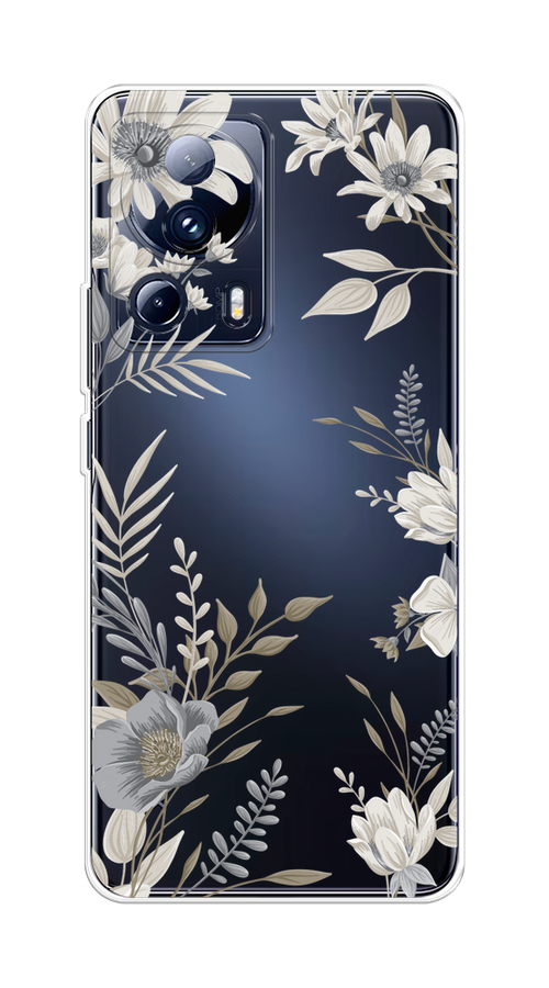 

Чехол на Xiaomi 13 Lite "Цветы сепия", Серый;прозрачный;зеленый;белый, 318150-1