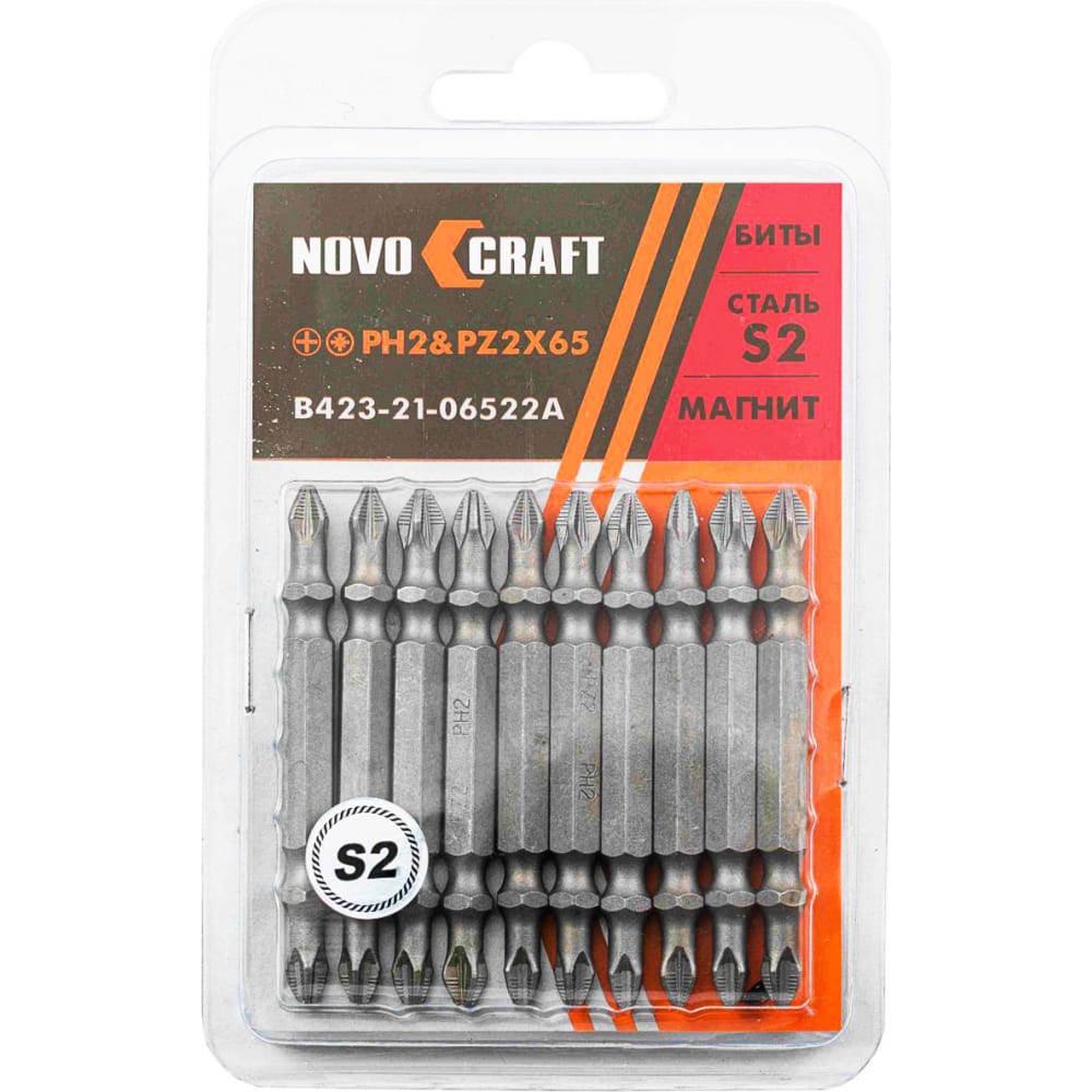 

Биты двухсторонние в блистере (10 шт; PH2-PZ2; 65 мм) Novocraft В423-21-06522A