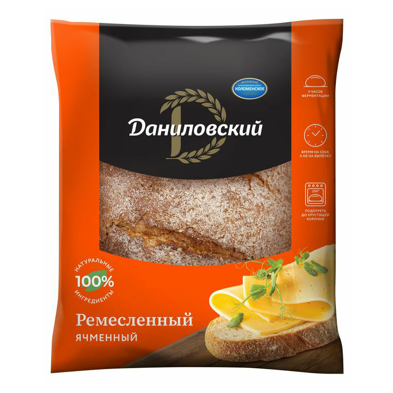 

Хлеб Даниловский Ремесленный Ячменный пшеничный 360 г