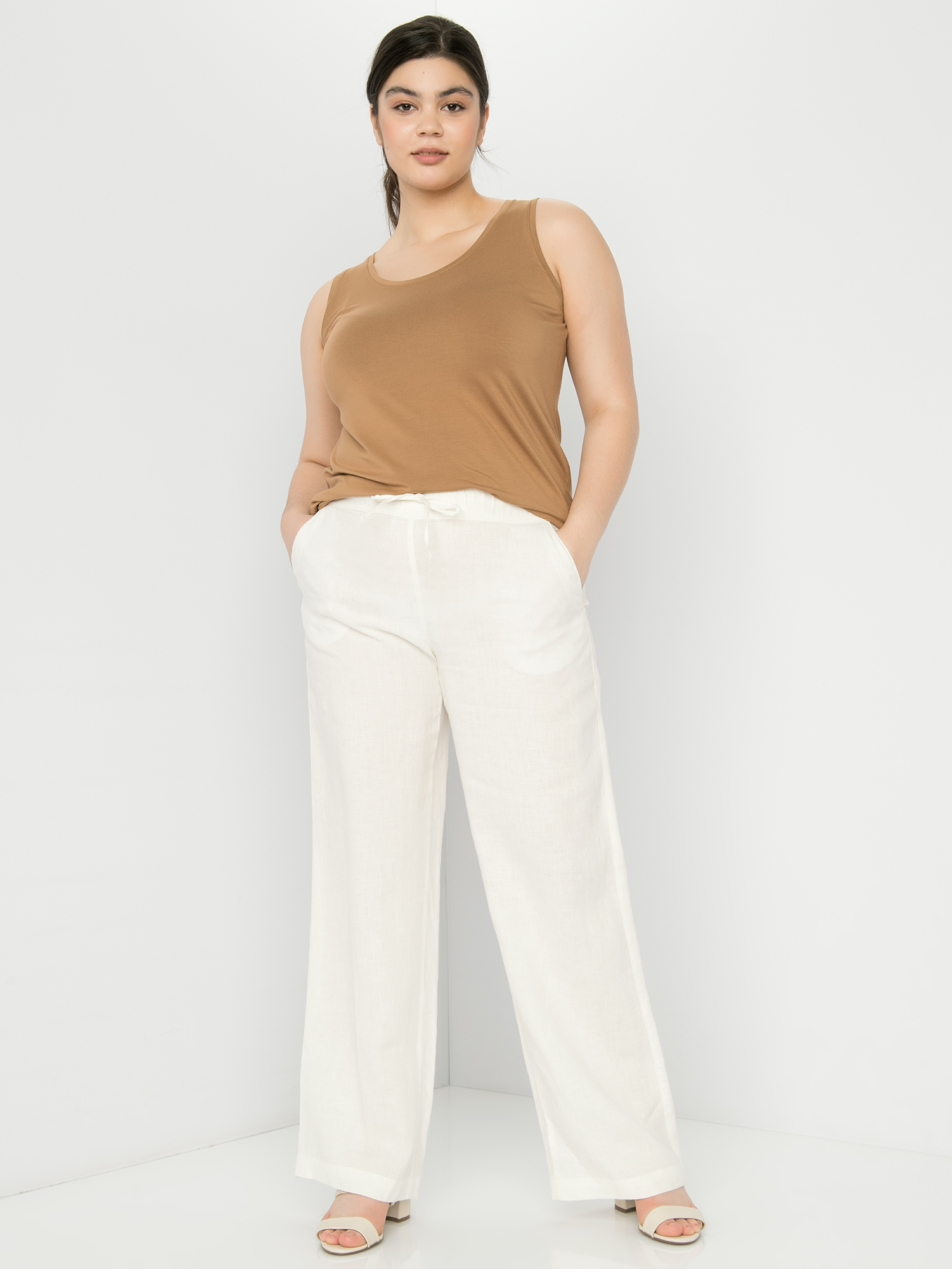 

Брюки женские SAMOON by GERRY WEBER 820050-21214-9700 белые 48, 820050-21214-9700