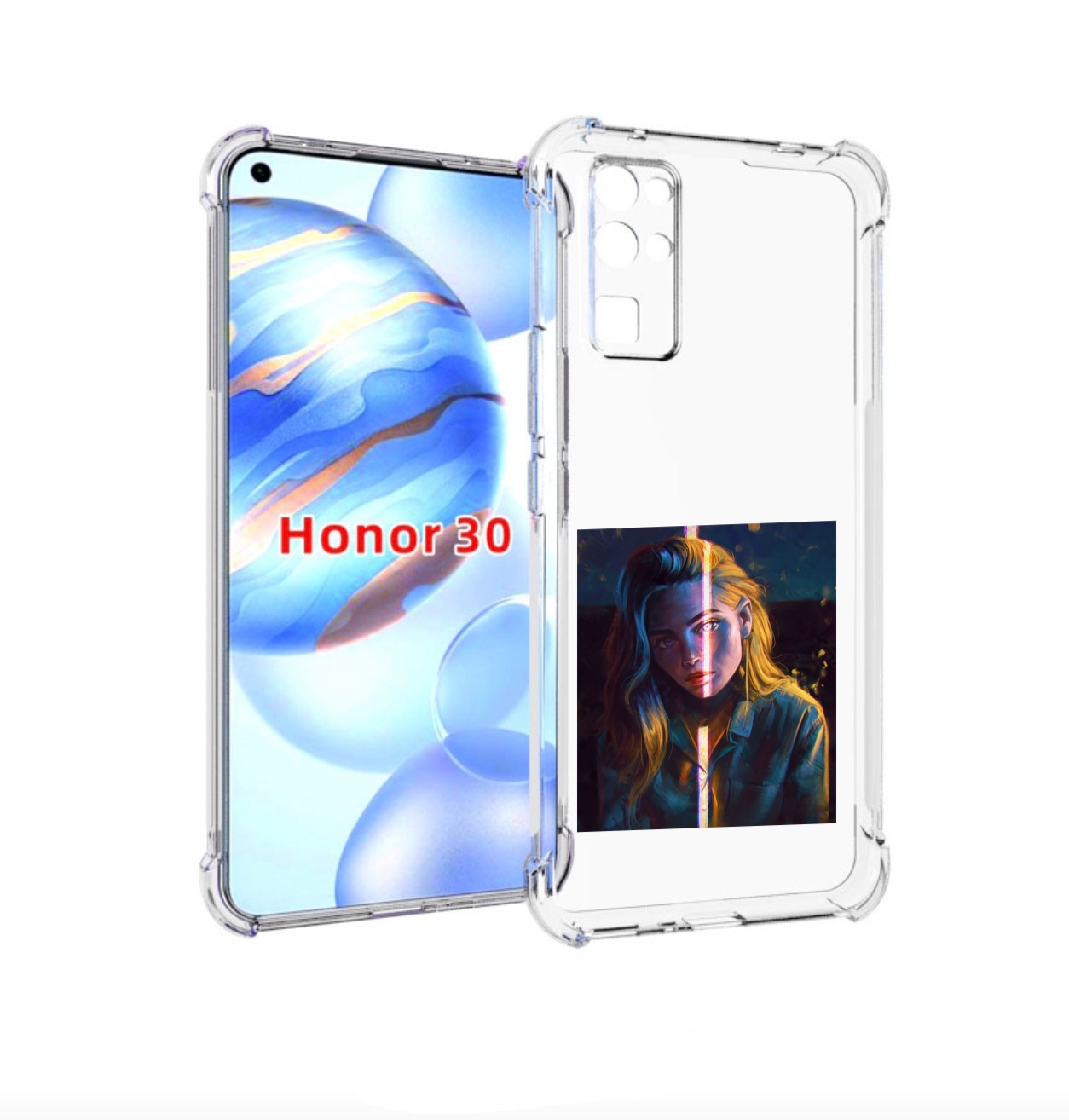 

Чехол бампер MyPads девушка-в-тени для Honor 30 (BMH-AN10) проти, Прозрачный, Tocco