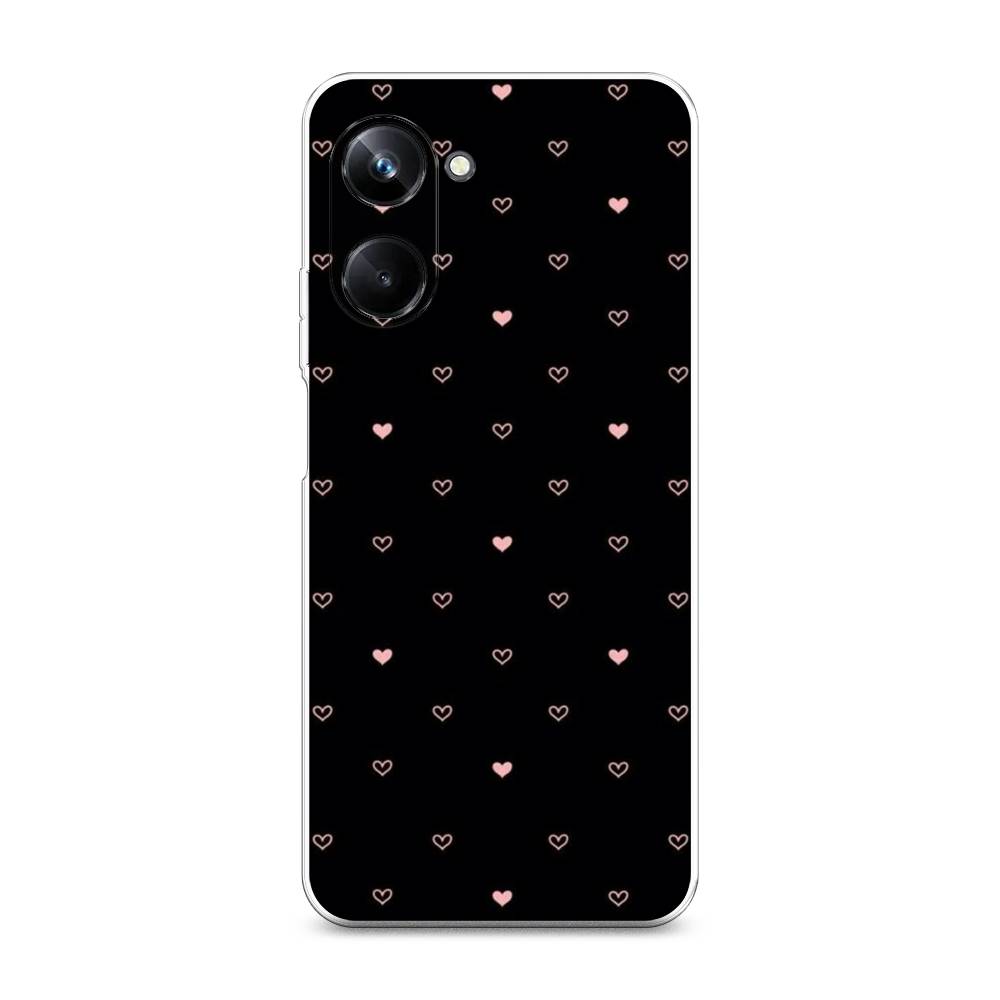 

Чехол Awog на Realme 10 Pro "Черный фон и сердечки", Розовый;серый;черный, 2512550-3