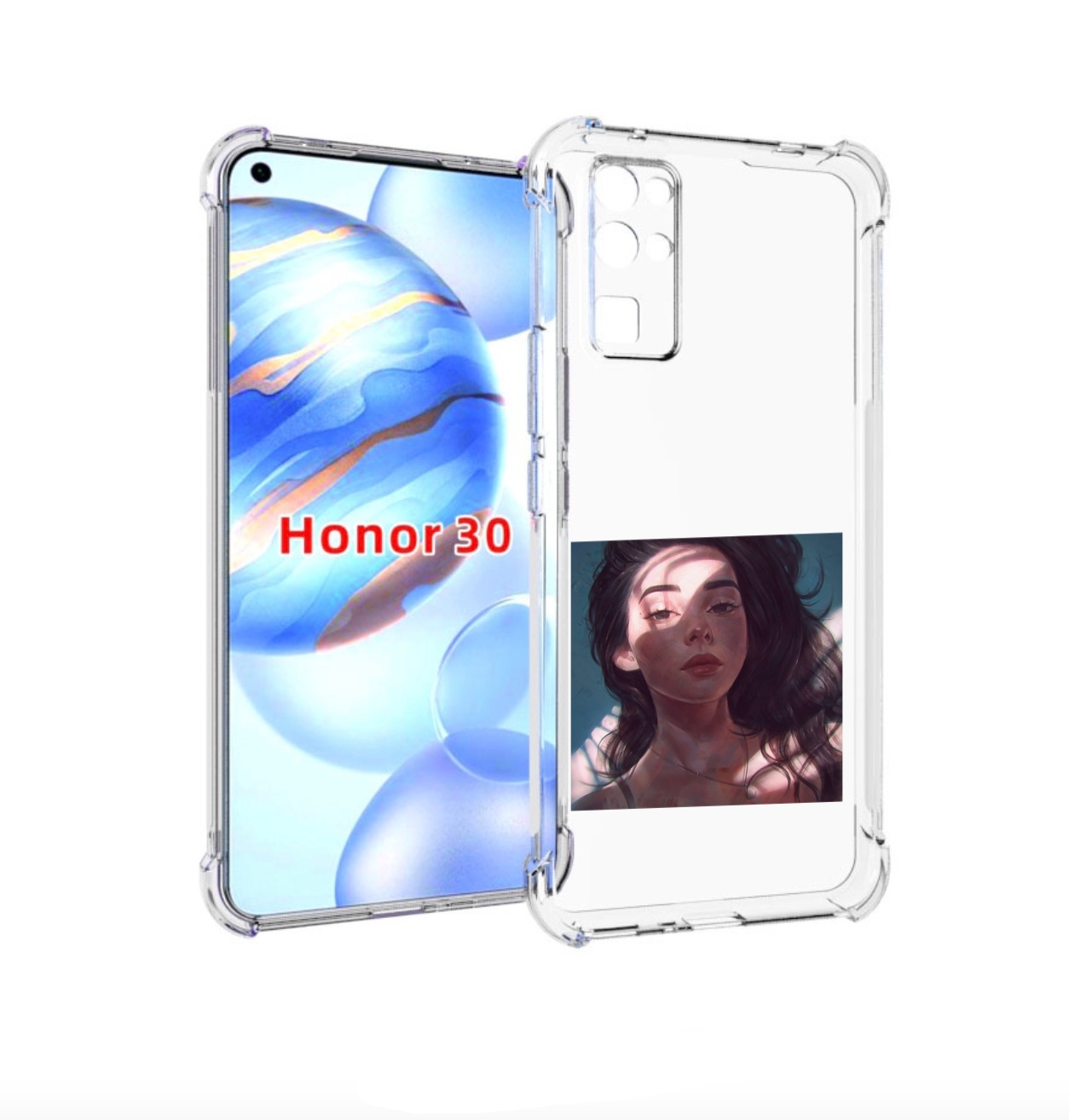 

Чехол бампер MyPads девушка-в-лучах женский для Honor 30 (BMH-AN, Прозрачный, Tocco