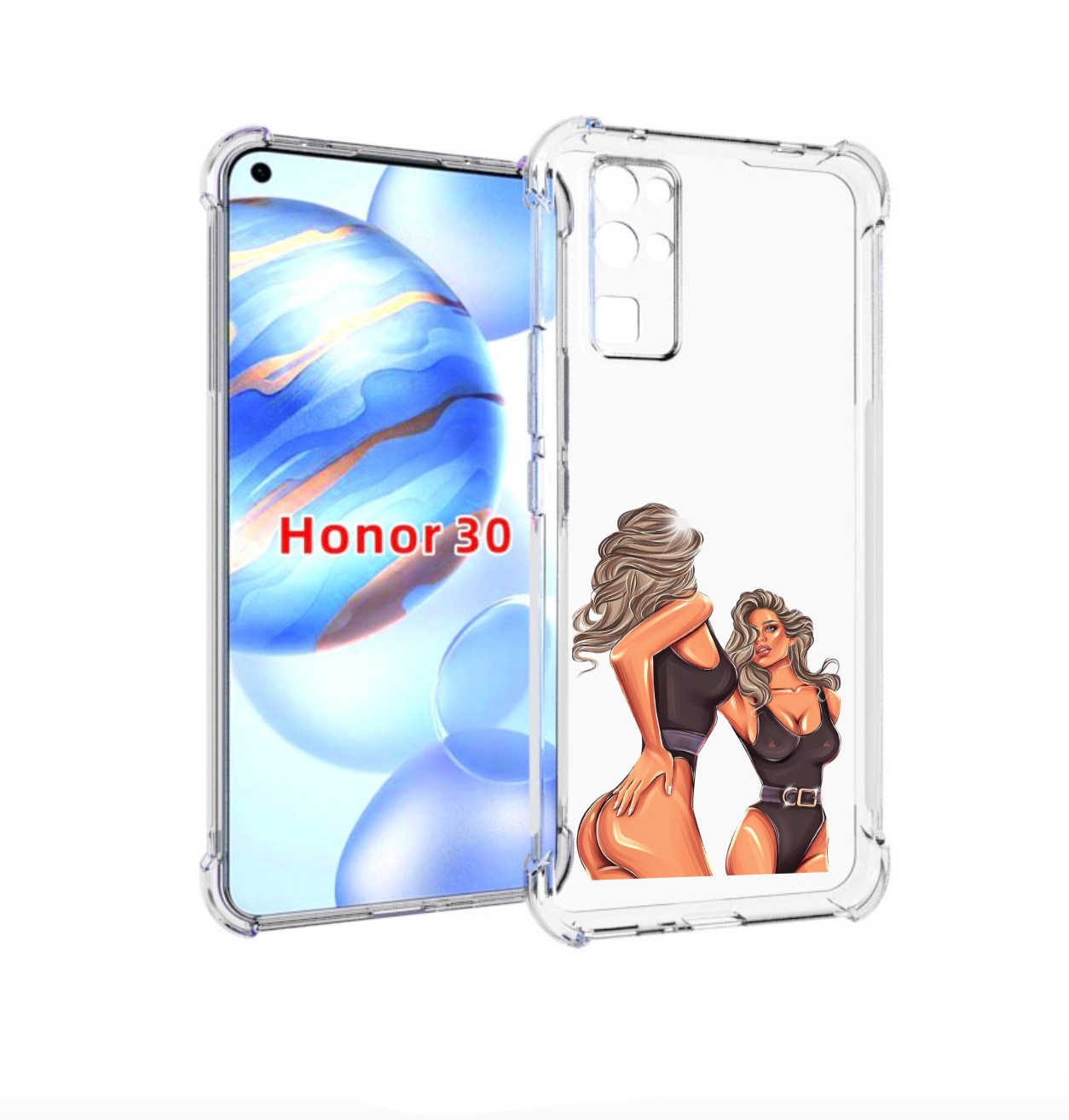 Чехол бампер MyPads девушка-в-купальнике-черном женский для Hono