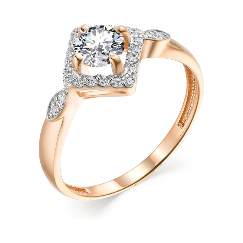 

Кольцо из красного золота с фианитом/Swarovski р. 19 Гранат 1.11.11.0825.00-2813, 1.11.11.0825.00-2813