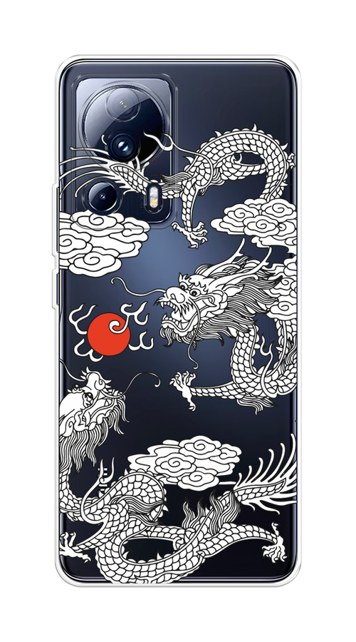 

Чехол на Xiaomi 13 Lite "Драконы с ножом", Прозрачный;черный;белый, 318150-1
