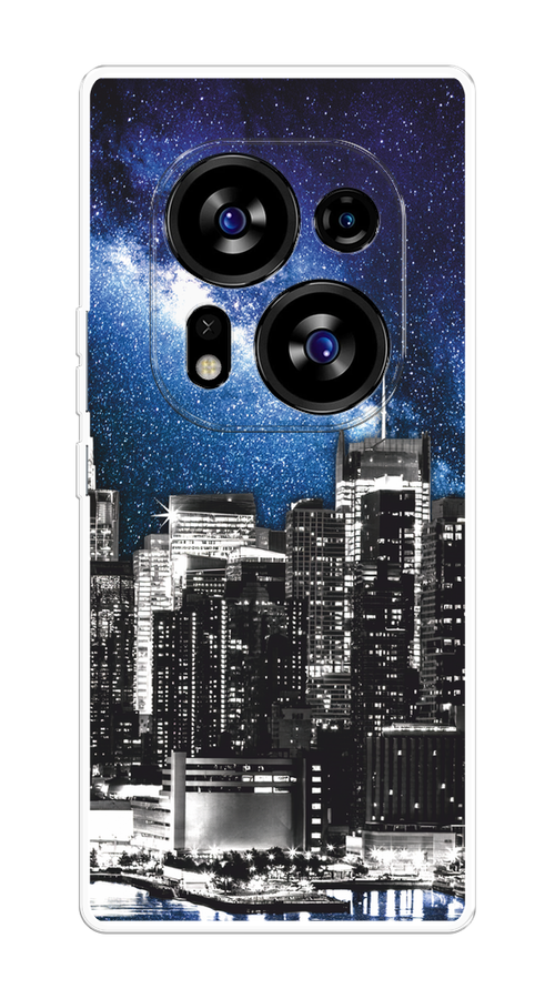 

Чехол на Tecno Phantom X2/X2 Pro "Космический Нью-Йорк", Синий;серый, 303350-1