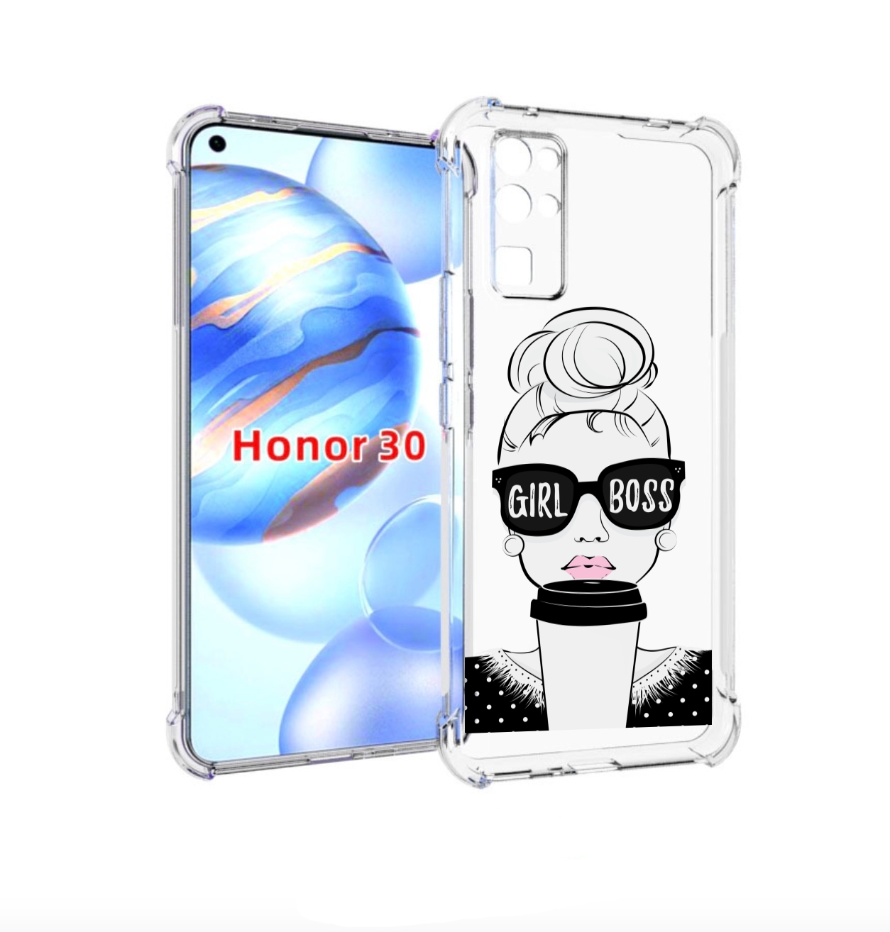 

Чехол бампер MyPads девушка-босс женский для Honor 30 (BMH-AN10), Прозрачный, Tocco