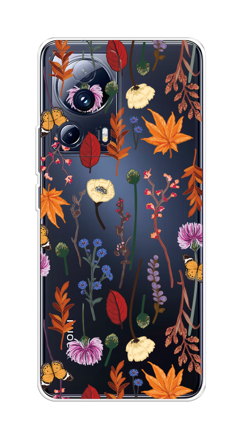 

Чехол на Xiaomi 13 Lite "Orange Purple flowers", Оранжевый;красный;розовый;желтый;прозрачный, 318150-1