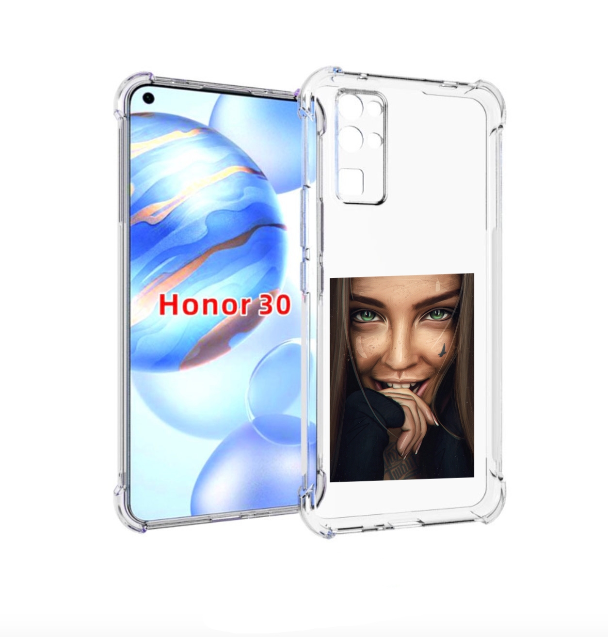 

Чехол бампер MyPads девушка улыбается женский для Honor 30 (BMH-, Прозрачный, Tocco