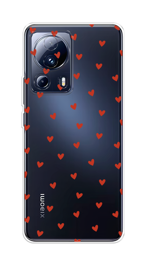 

Чехол на Xiaomi 13 Lite "Red hearts", Красный;прозрачный, 318150-1