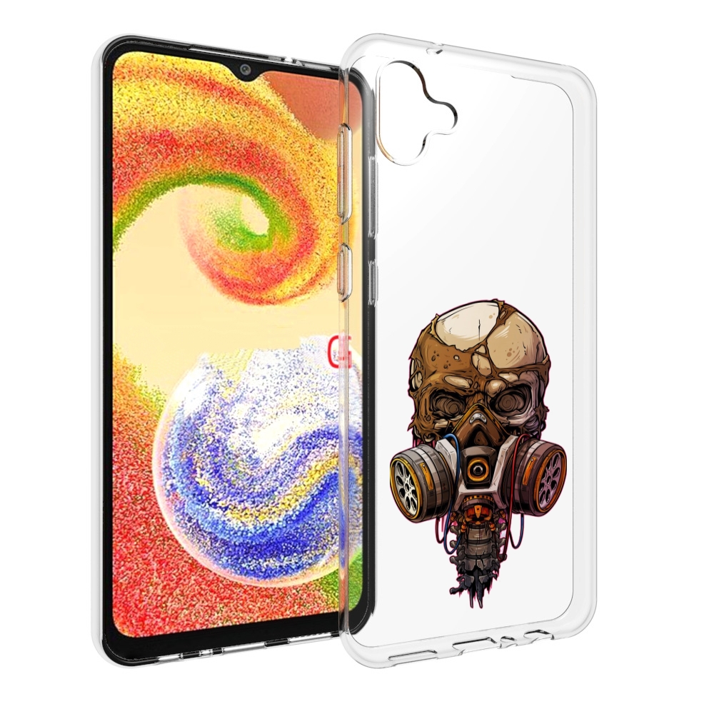 

Чехол MyPads Подробный красочный человеческий череп с противогазом для Samsung Galaxy A04, Прозрачный, Tocco
