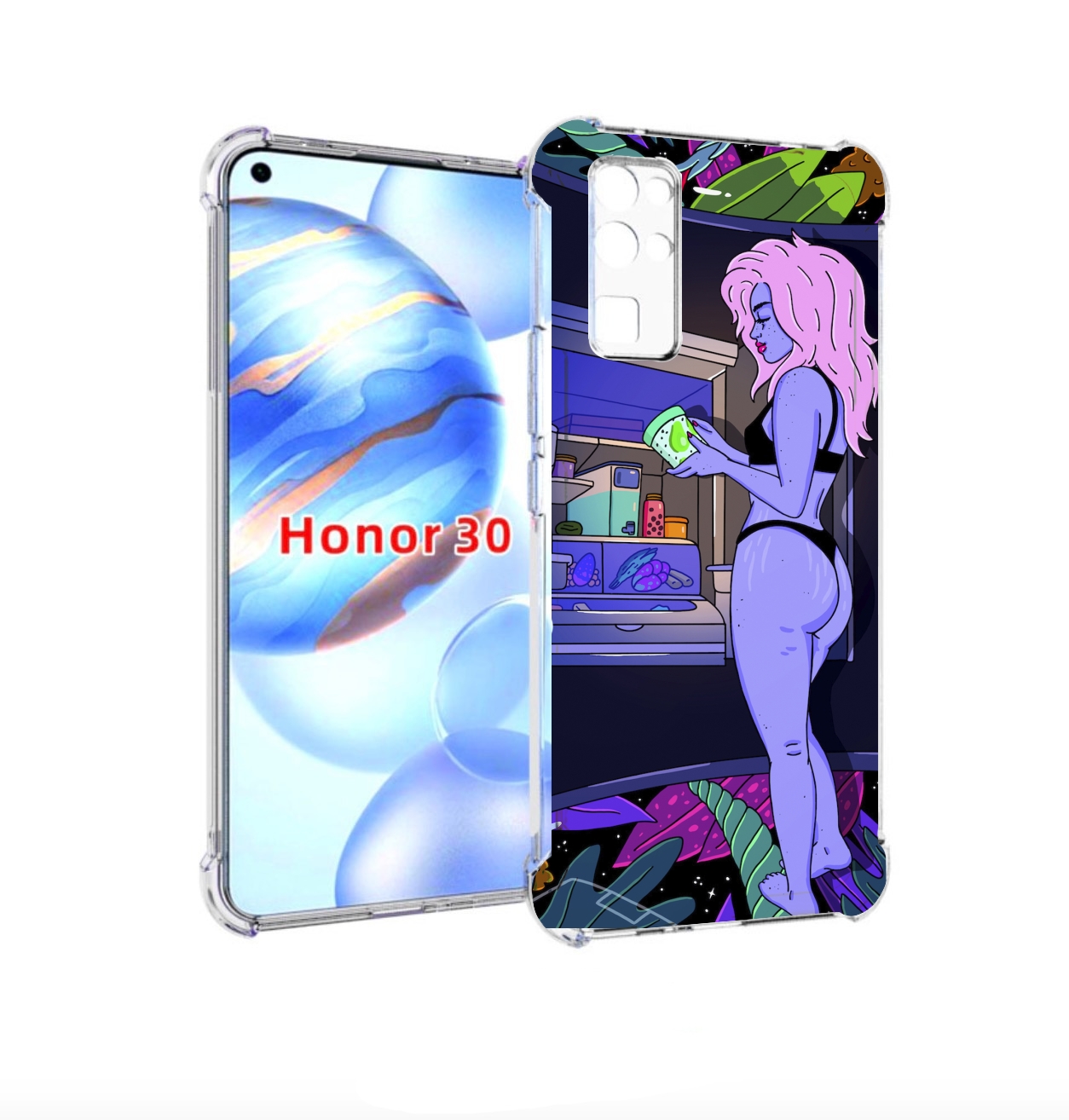 

Чехол бампер MyPads девушка любит покушать женский для Honor 30, Прозрачный, Tocco