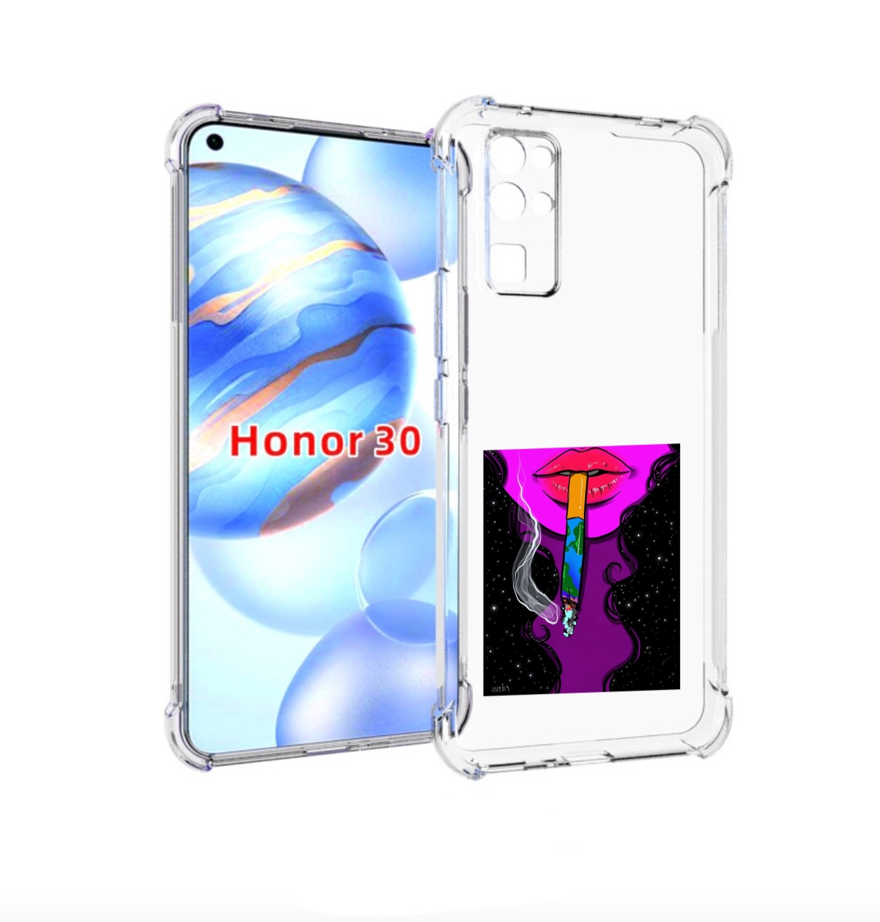 

Чехол бампер MyPads девушка курит землю женский для Honor 30 (BM, Прозрачный, Tocco