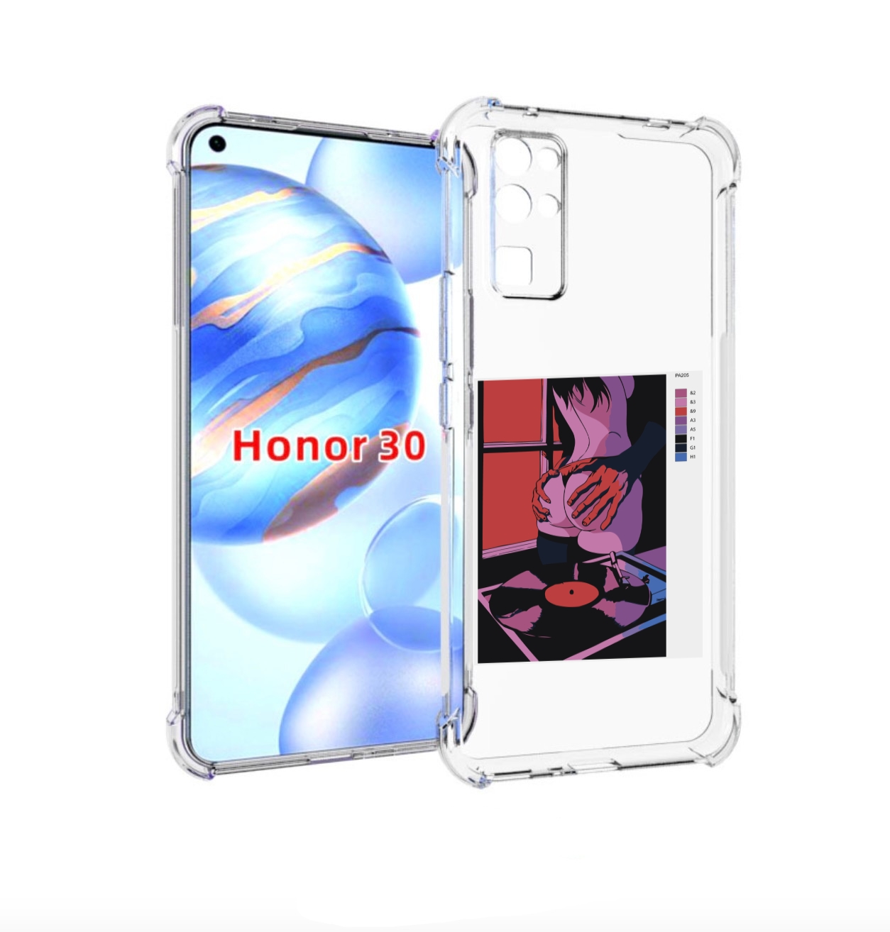 

Чехол бампер MyPads девушка красивая сзади женский для Honor 30, Прозрачный, Tocco