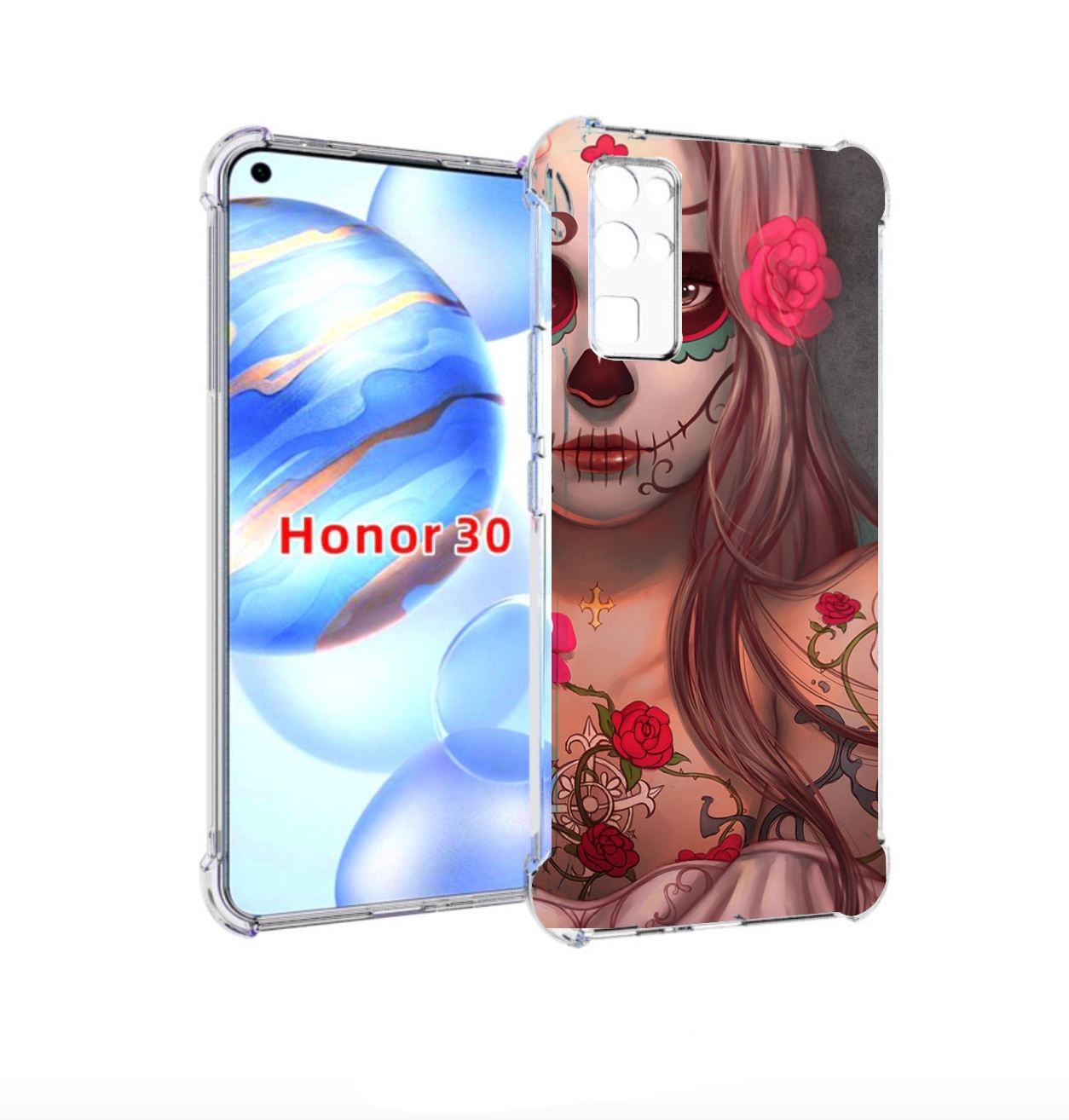

Чехол бампер MyPads девочка в рисунках для Honor 30 (BMH-AN10) п, Прозрачный, Tocco