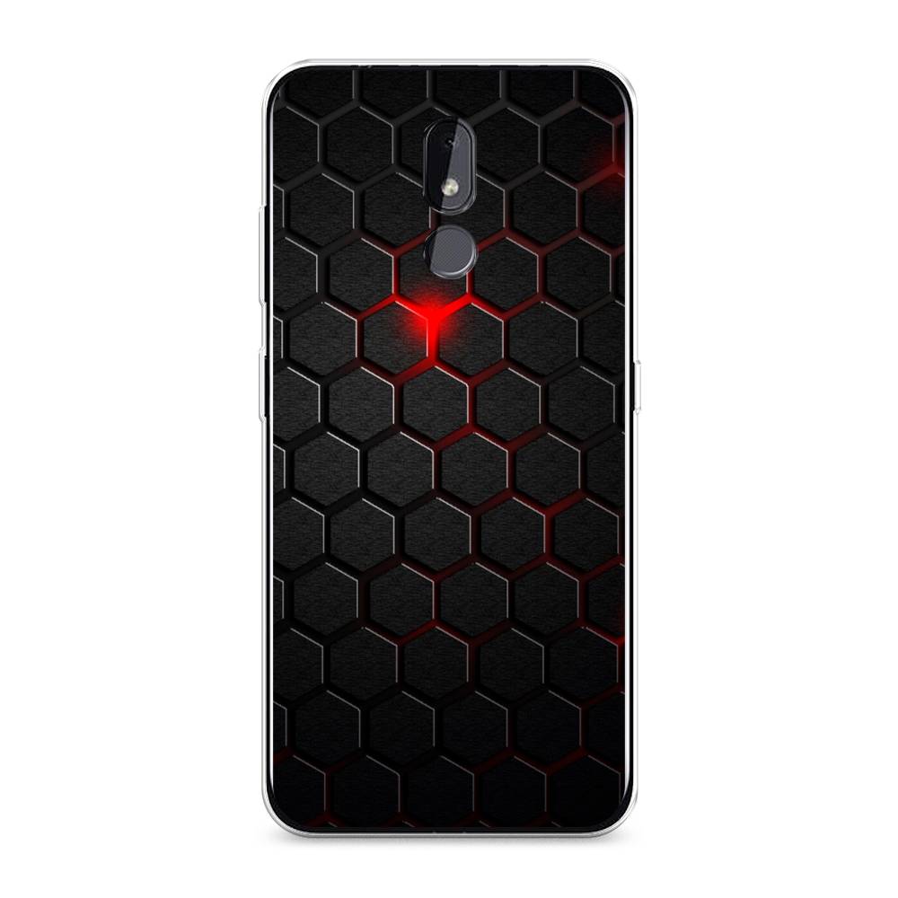фото Чехол awog "фон соты красные" для nokia 3.2