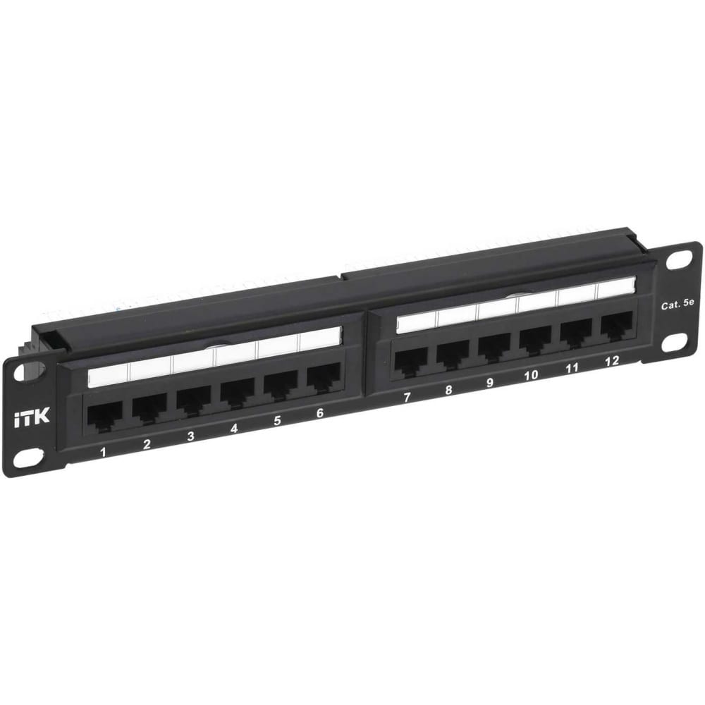

Патч-панель IEK ITK 1U кат.5E UTP 12 портов 10" Dual IDC PP12-1UC5EU-D05-10