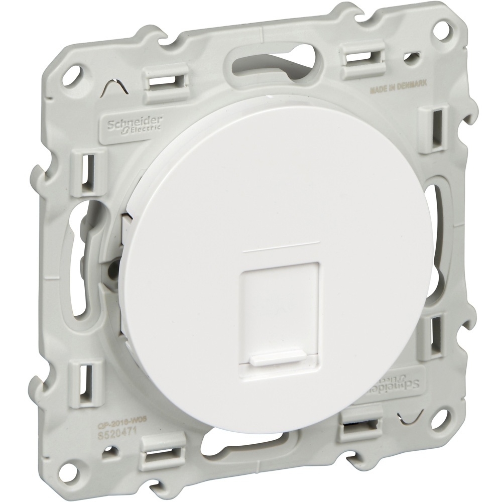 

Розетка компьютерная Schneider Electric Odace RJ45 категории 5. Белая