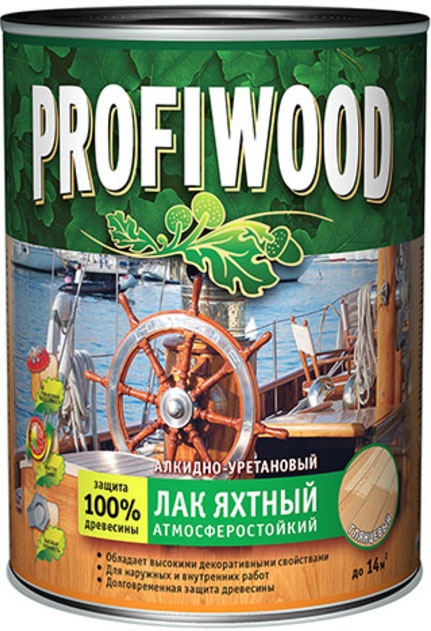 

PROFIWOOD лак яхтный алкидно-уретановый глянцевый (2,6л), Прозрачный
