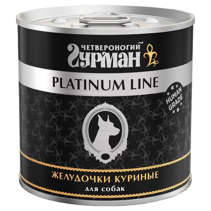 

Консервы для собак Четвероногий Гурман Platinum line, желудочки куриные, 240г, Platinum line