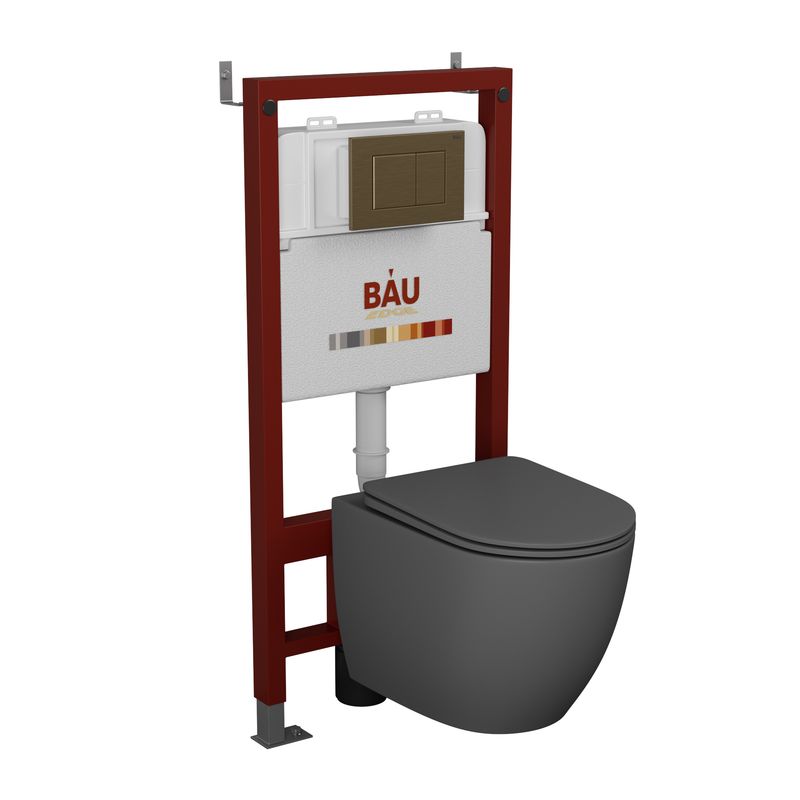 Комплект BAU 6 в 1: инсталляция BAU PRO,унитаз Bau Dream,сиденье,клавиша BAU Stil набор джинсовых пуговиц 17 мм 100 ± 5 шт бронзовый