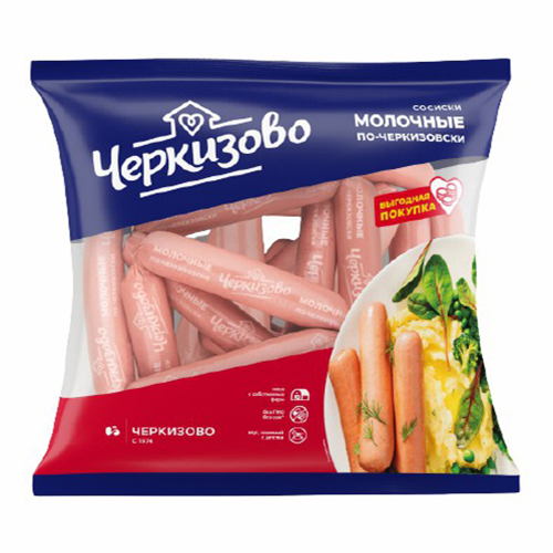 

Сосиски Черкизово Молочные по-черкизовски вареные +-1 кг