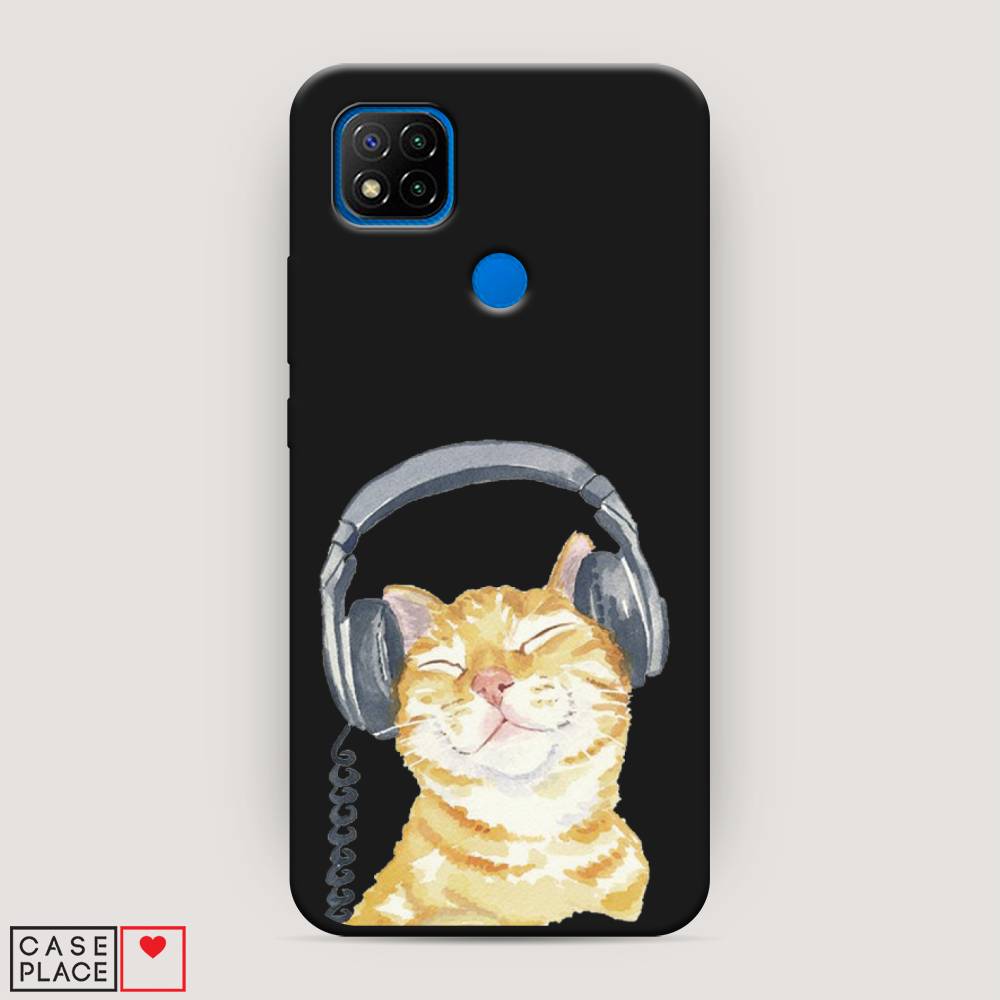

Матовый силиконовый чехол "Кот меломан" на Xiaomi Redmi 9C, Кот меломан