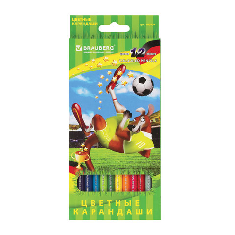 

Карандаши цветные 12 цветов Brauberg Football match d=3мм 6гр 12 уп., Черный;серый;коричневый;синий;голубой;зеленый;желтый;оранжевый;красный;розовый