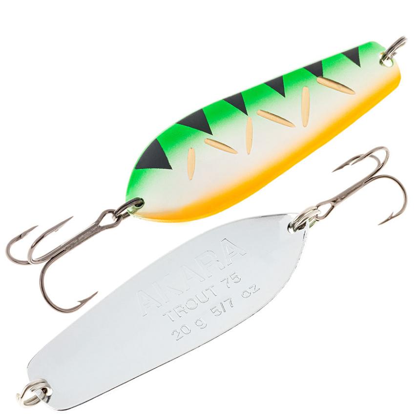 

Блесна колебалка Akara Action Series Trout ATT-75-AB26, Зеленый;оранжевый;серебристый, Action Series Trout
