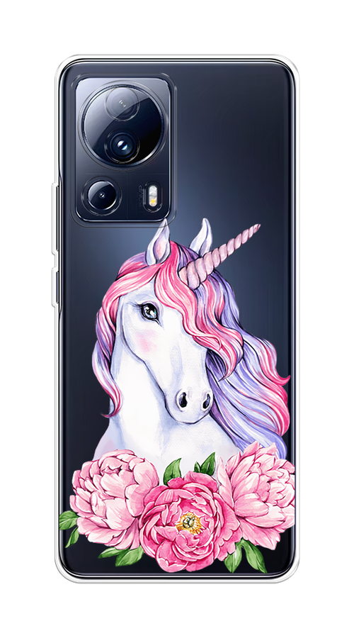 

Чехол на Xiaomi 13 Lite "Единорог с пионами", Розовый;белый;зеленый, 318150-1