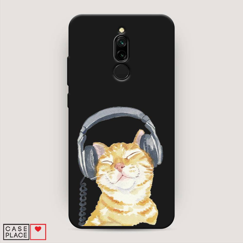 

Матовый силиконовый чехол "Кот меломан" на Xiaomi Redmi 8, Кот меломан