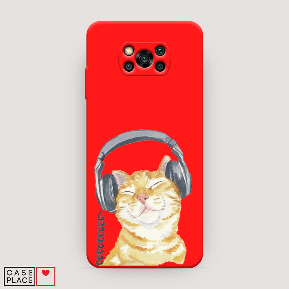

Матовый силиконовый чехол "Кот меломан" на Xiaomi Poco X3 NFC, Кот меломан