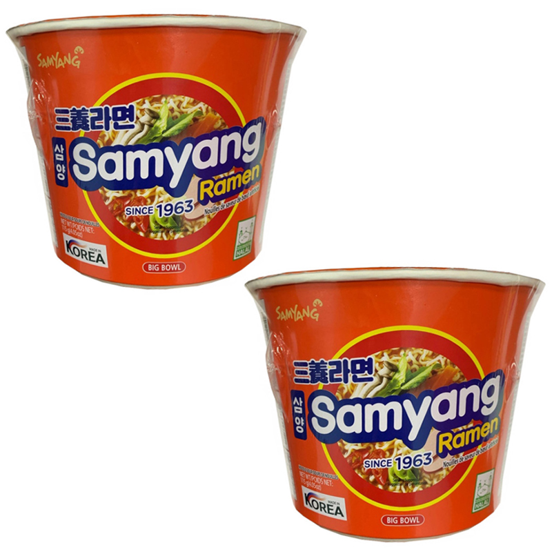 Лапша быстрого приготовления Samyang Ramen Big Bowl со вкусом бекона (2 шт. по 115 г) Южная Корея