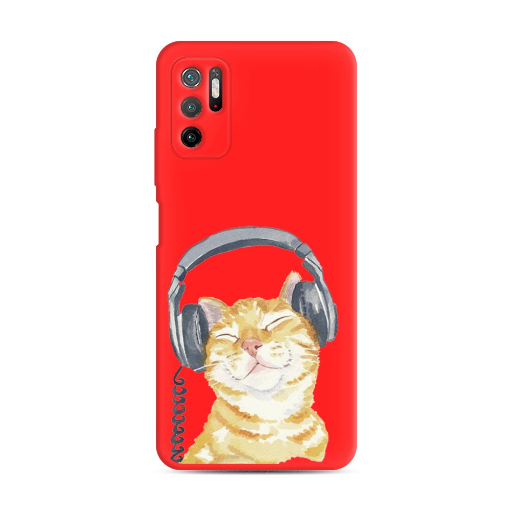 

Матовый силиконовый чехол "Кот меломан" на Xiaomi Poco M3 Pro, Кот меломан