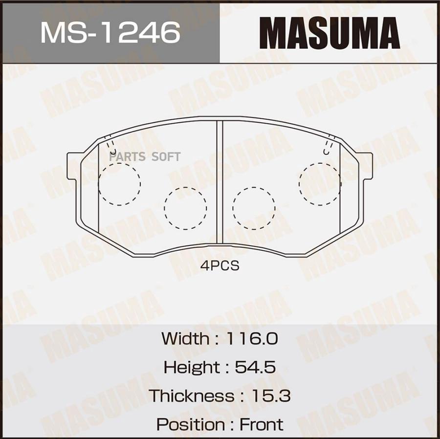 

Тормозные колодки MASUMA дисковые MS1246