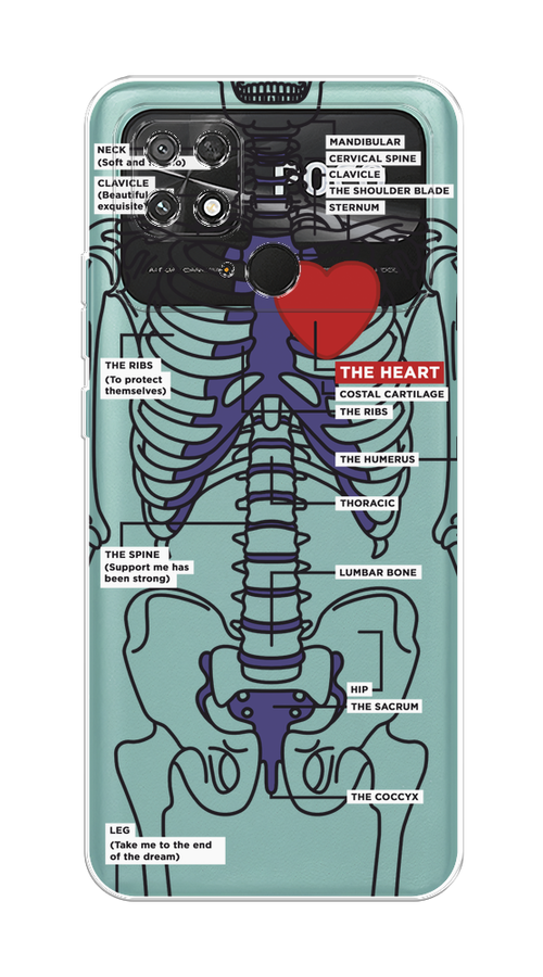 

Чехол на Xiaomi Poco C40 "Скелет человека", Прозрачный;синий;красный, 315850-1