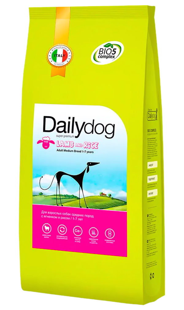 

DAILYDOG DAILYDOG ADULT MEDIUM BREED LAMB & RICE монобелковый для взрослых собак средних п