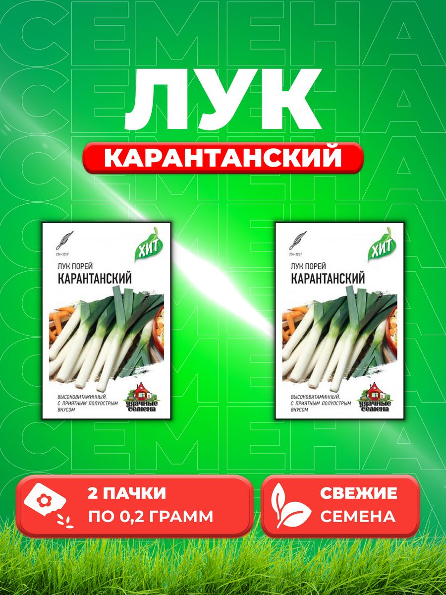 

Семена Лук порей Карантанский, 0,2г, Удачные , х3(2уп)