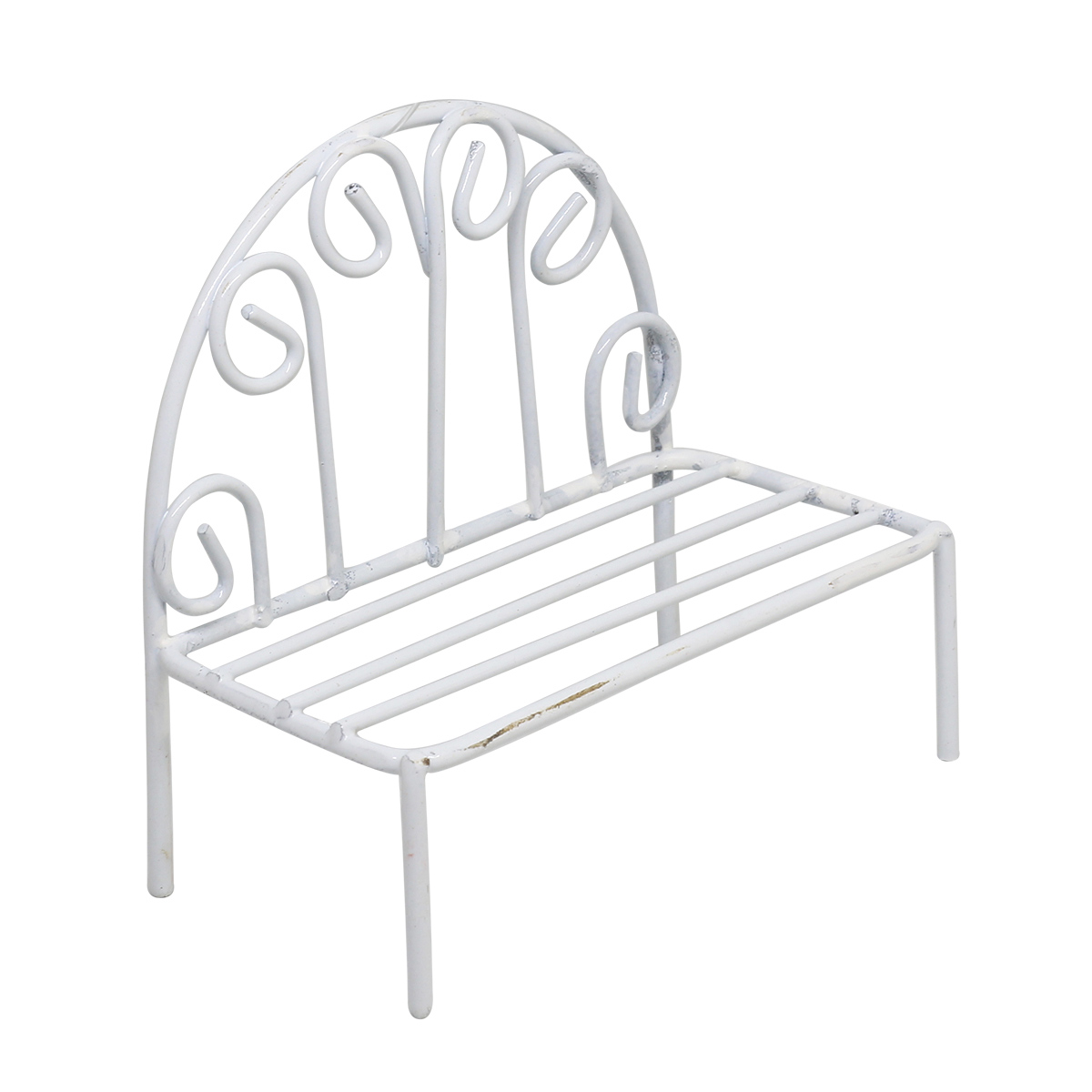фото Миниатюра металлический стул, белый 8*4*2,5*7см астра 7717642