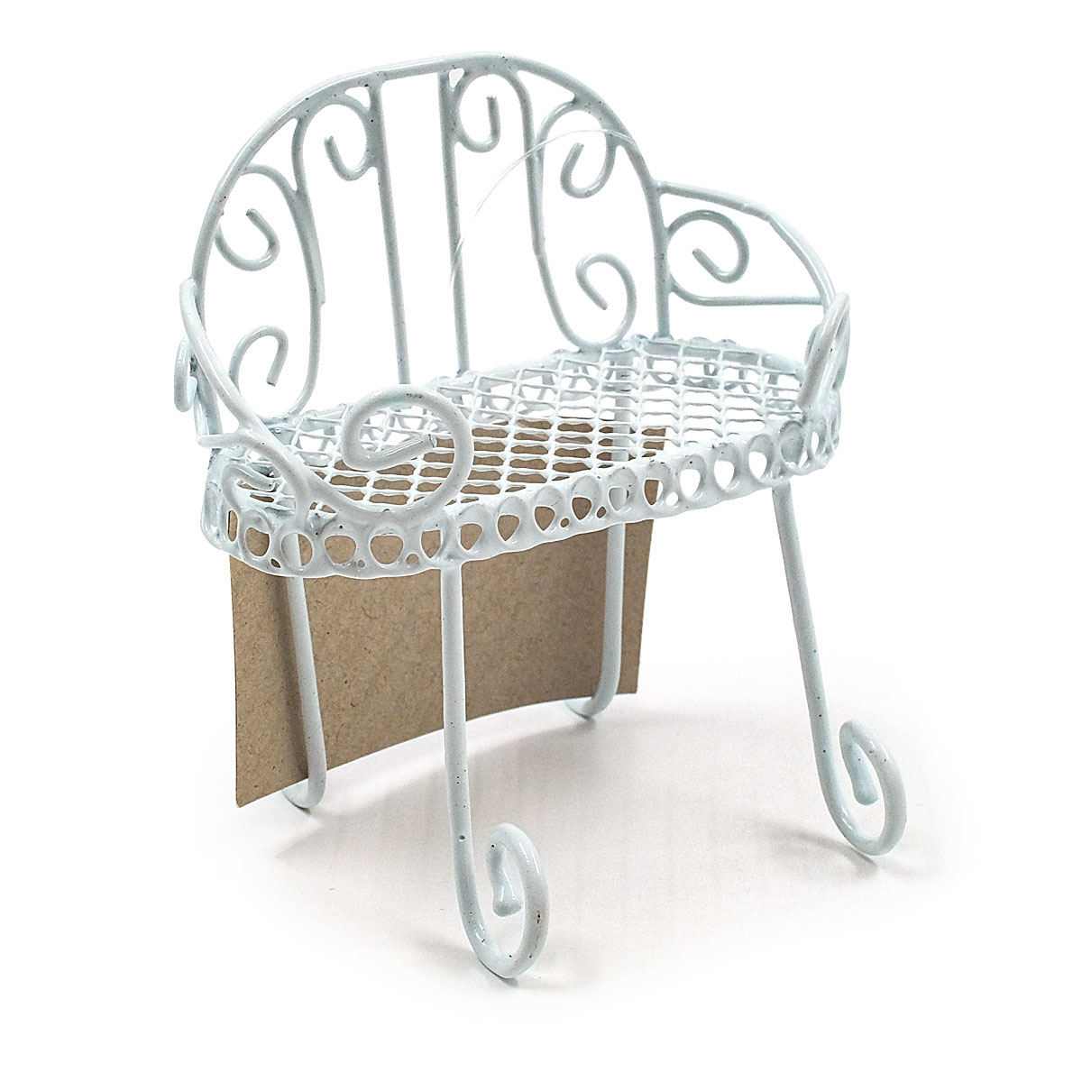 Мебель для куклы Астра металлический мини стул, белый KB3135