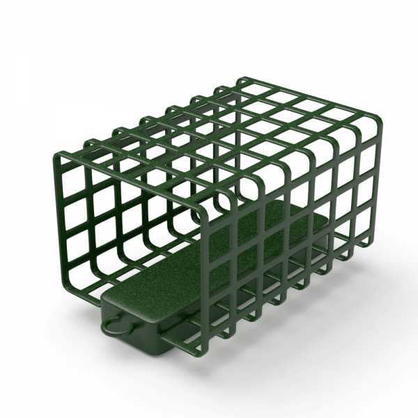 Кормушка фидерная Wirek квадратная с дном, зеленая 60,0g, (10 шт.)