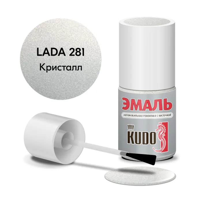 

Краска металлик "KUDO" 281 кристалл (15 мл) (с кисточкой), Серебристый